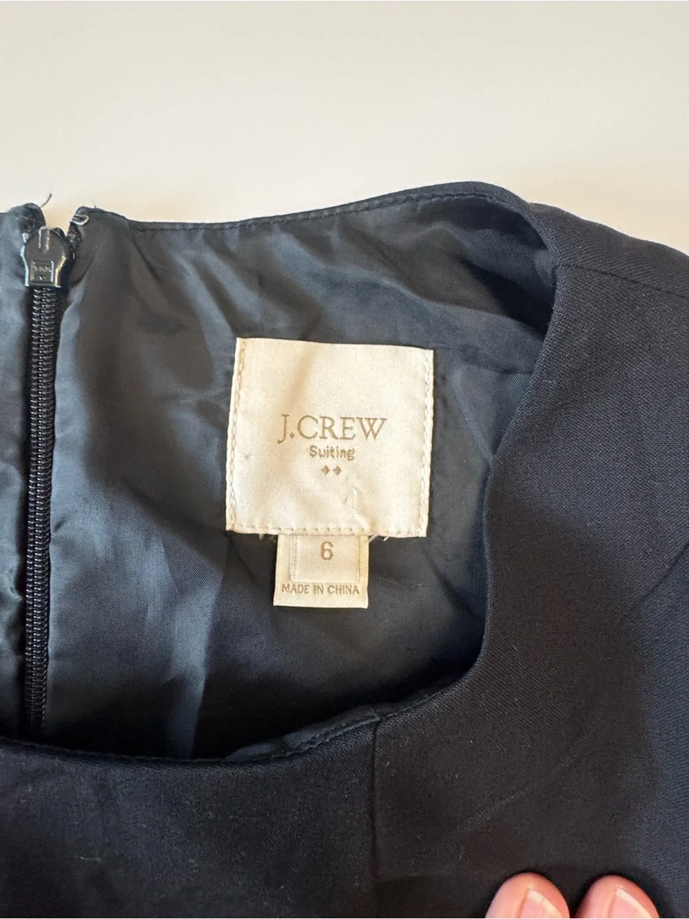 J.Crew Suiting 100% Wool Sheath Dress Black Sleeveless Career Office Classic